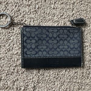 Coach Black and Gray Signature Keychain Pouch
